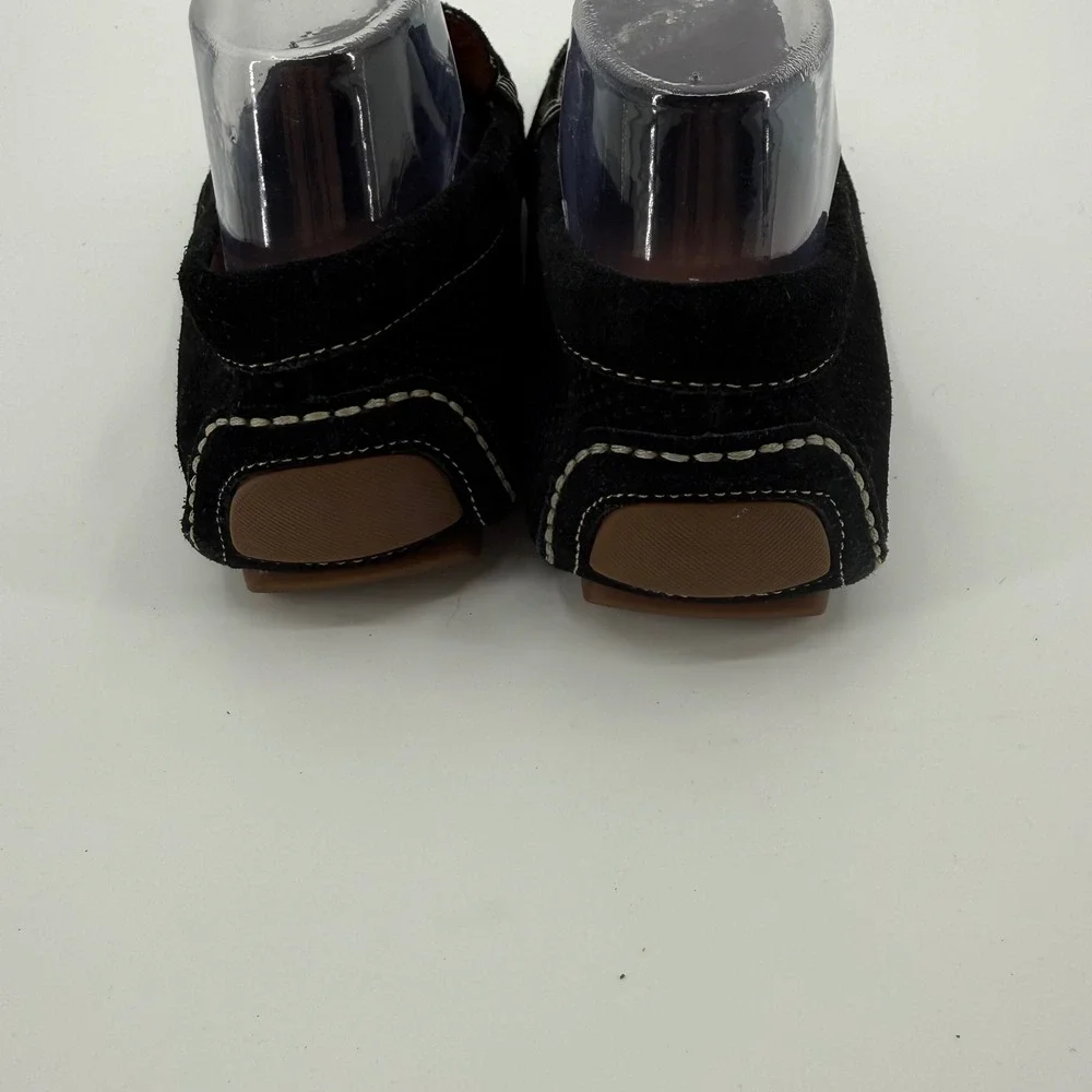 Donald J Pliner Driving Loafers Women Size 10 Black Suede Bit Perforated Italy‎